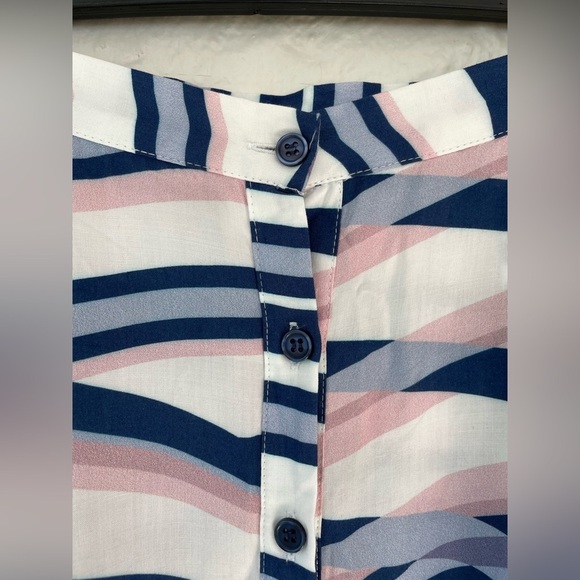 Anthropologie Yumi Kim Bermuda Hyde Pretty Chic Blue/Pink Stripe Maxi Skirt; M - Picture 3 of 6